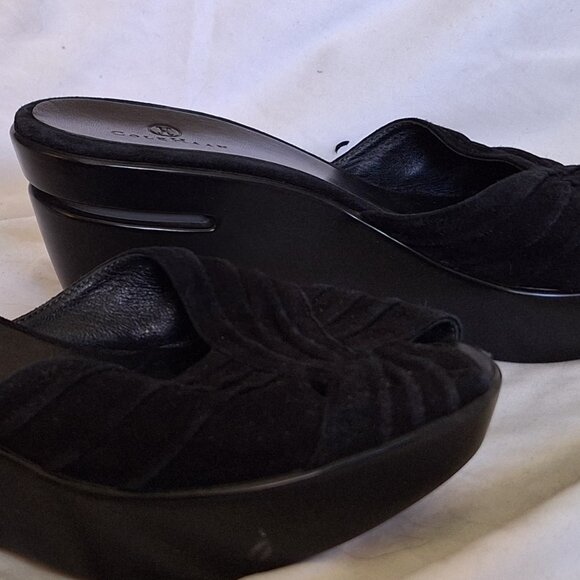 New Nike Air Cole Haan Suede Wedge Sandals Black Size 8.5 - Streetwear Sporty - Picture 10 of 10